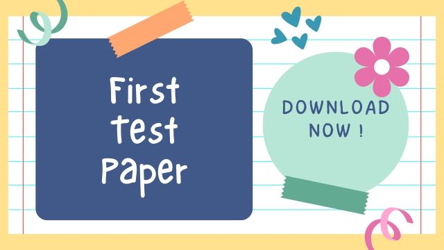 First Test Paper Free PDF Download